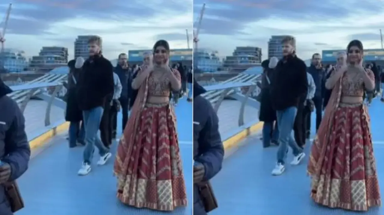 Indian model impresses all as she strolls through London streets in a lehenga