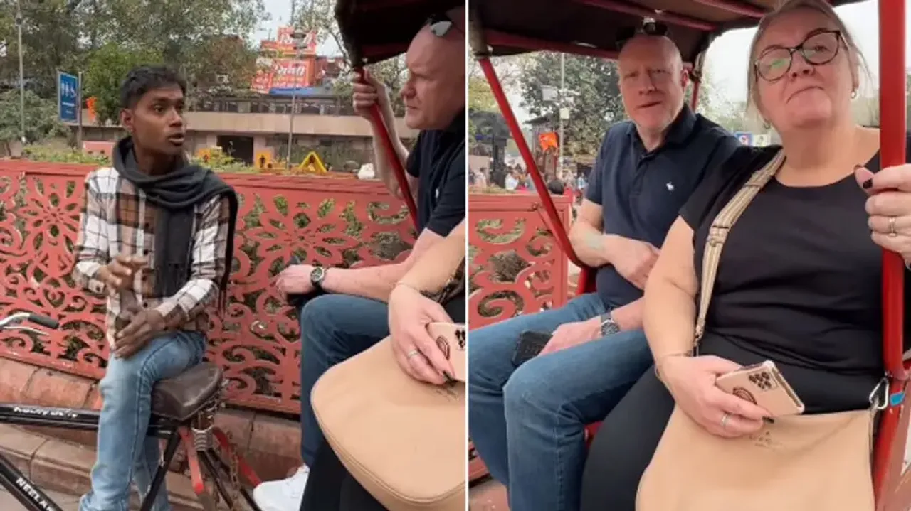 Educated rickshaw puller's interaction with UK tourists is impressive, watch