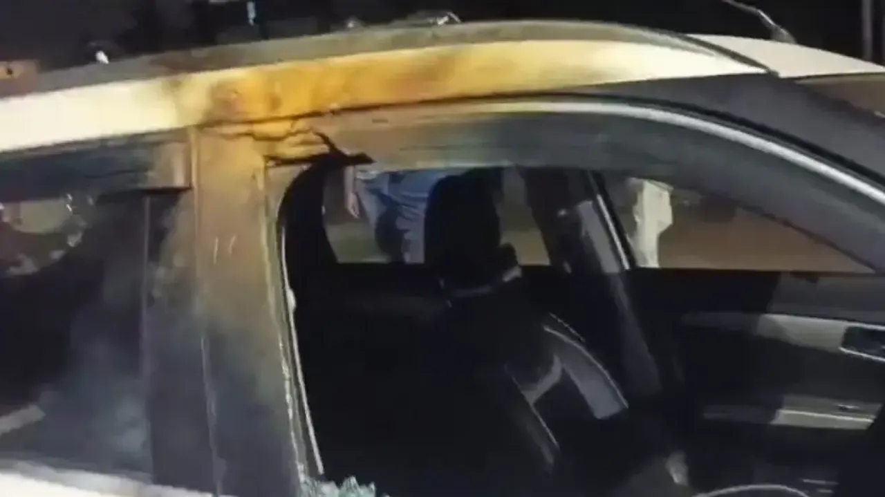 Car Damaged In Bomb Attack