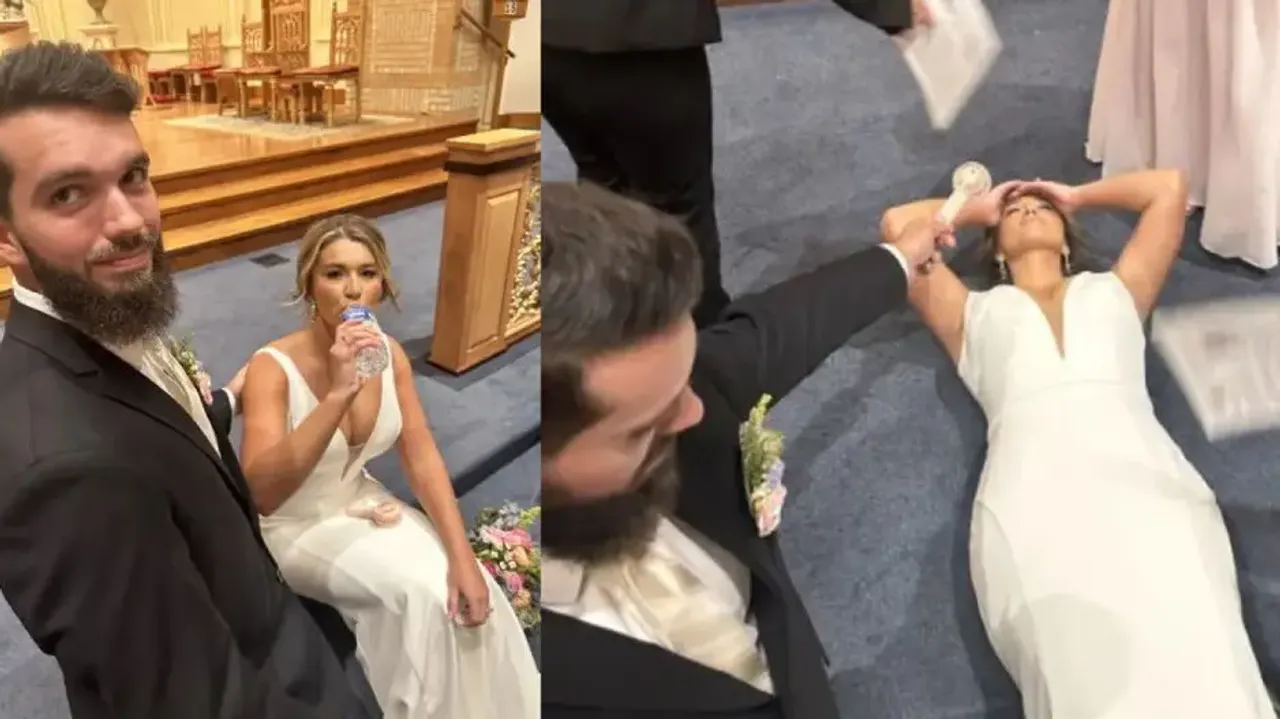 Bride faints moments after saying ‘I do’