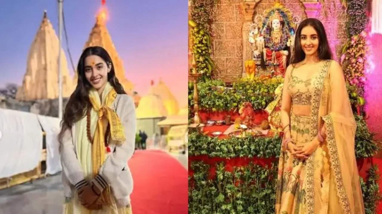 Gadar 2 actress Simrat Kaur offers prayers at Mahakaleshwar Temple in Ujjain