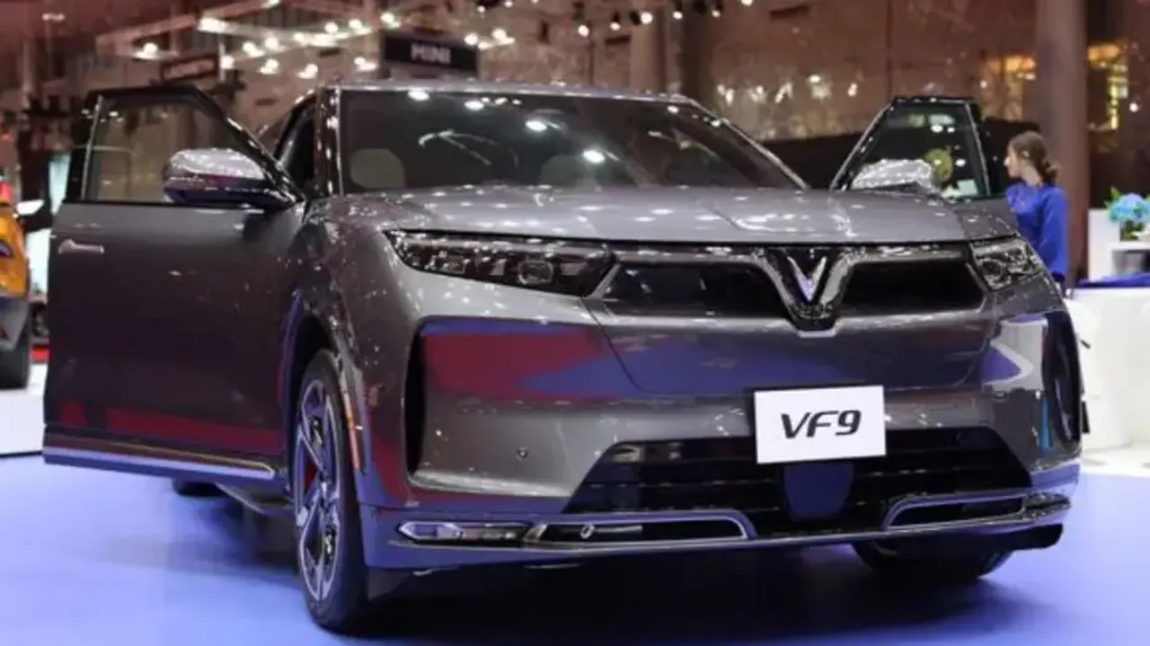 A VinFast Sedan On Display