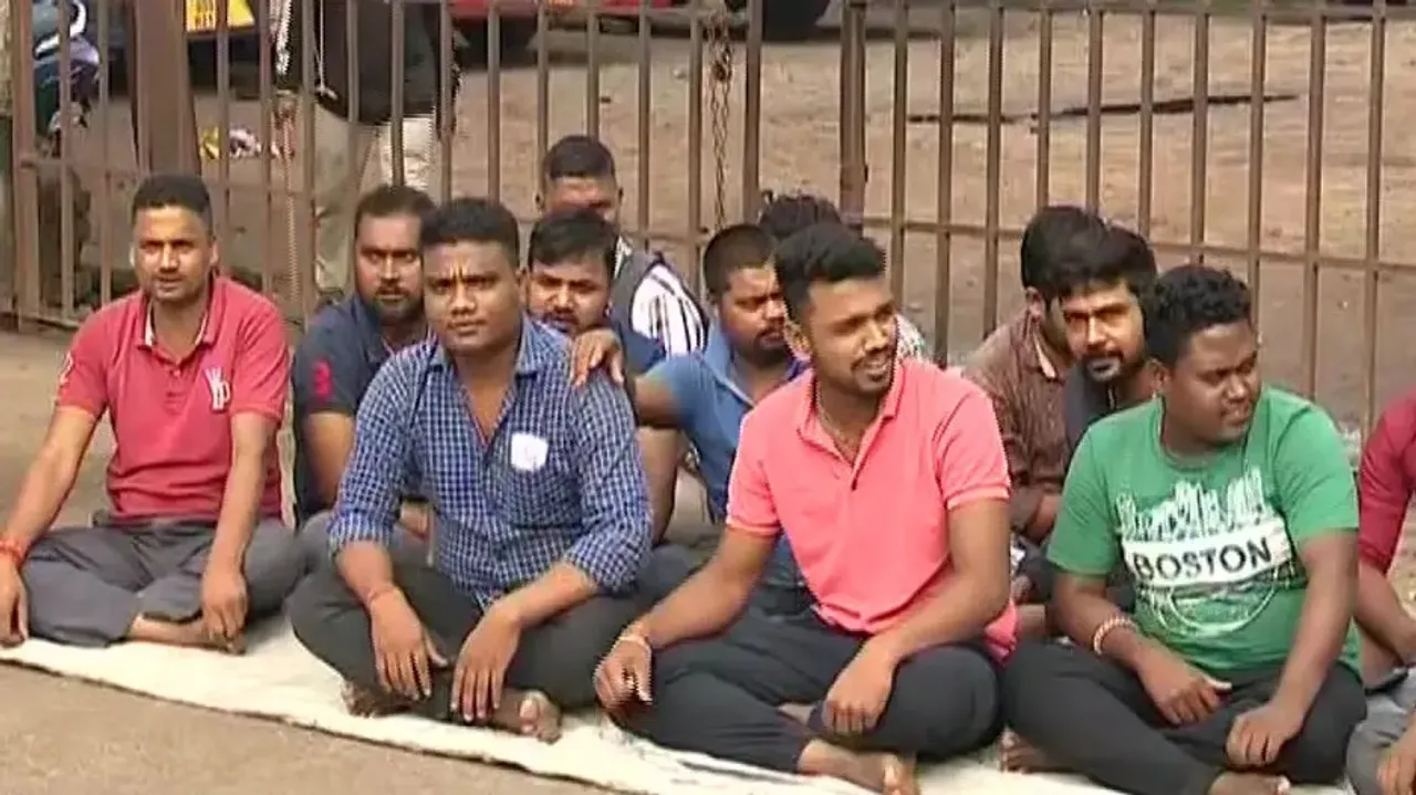 Outsourced Bus Staff Of OSRTC Stage Dharna In Cuttack