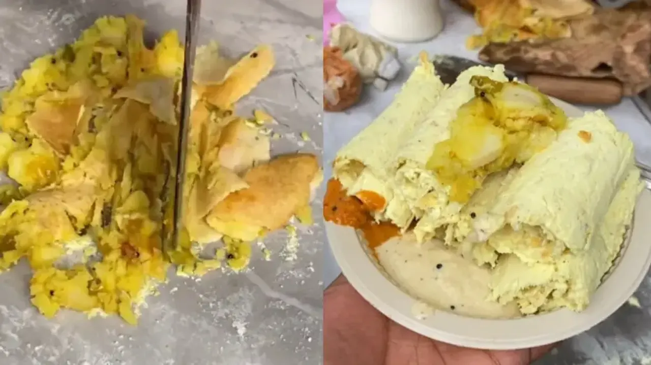 Masala Dosa Ice-cream Rolls