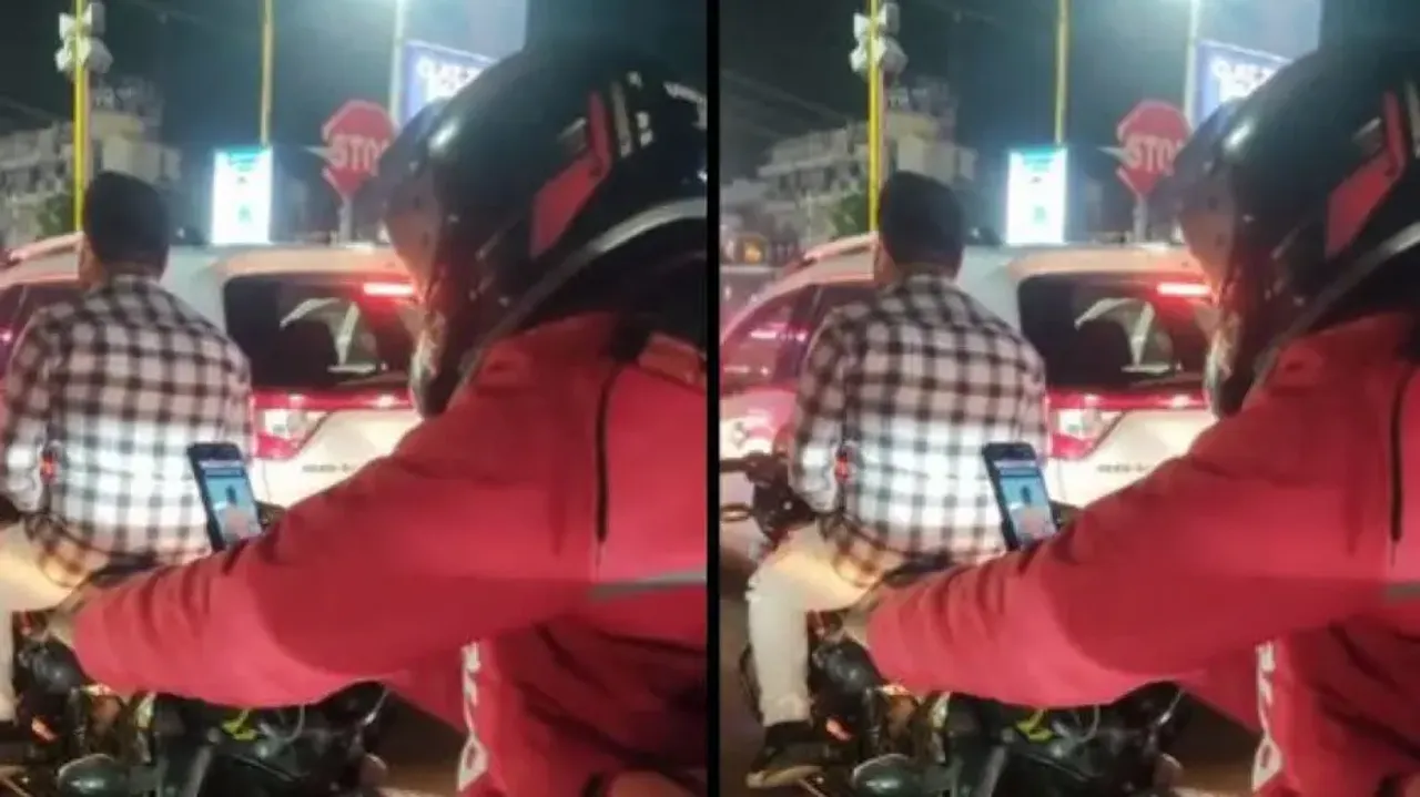 Zomato delivery boy studies for UPSC in traffic jam 
