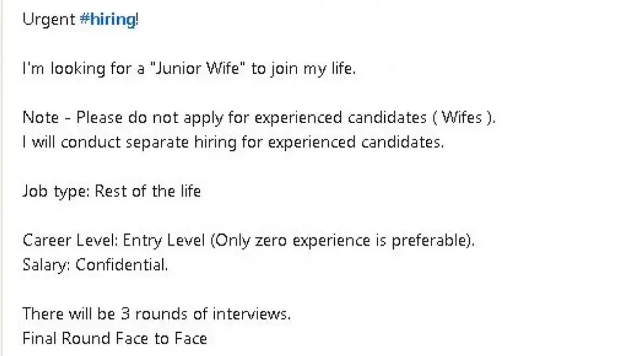 Software engineer turns Linkedln into Matrimony site, posts hiring for wife