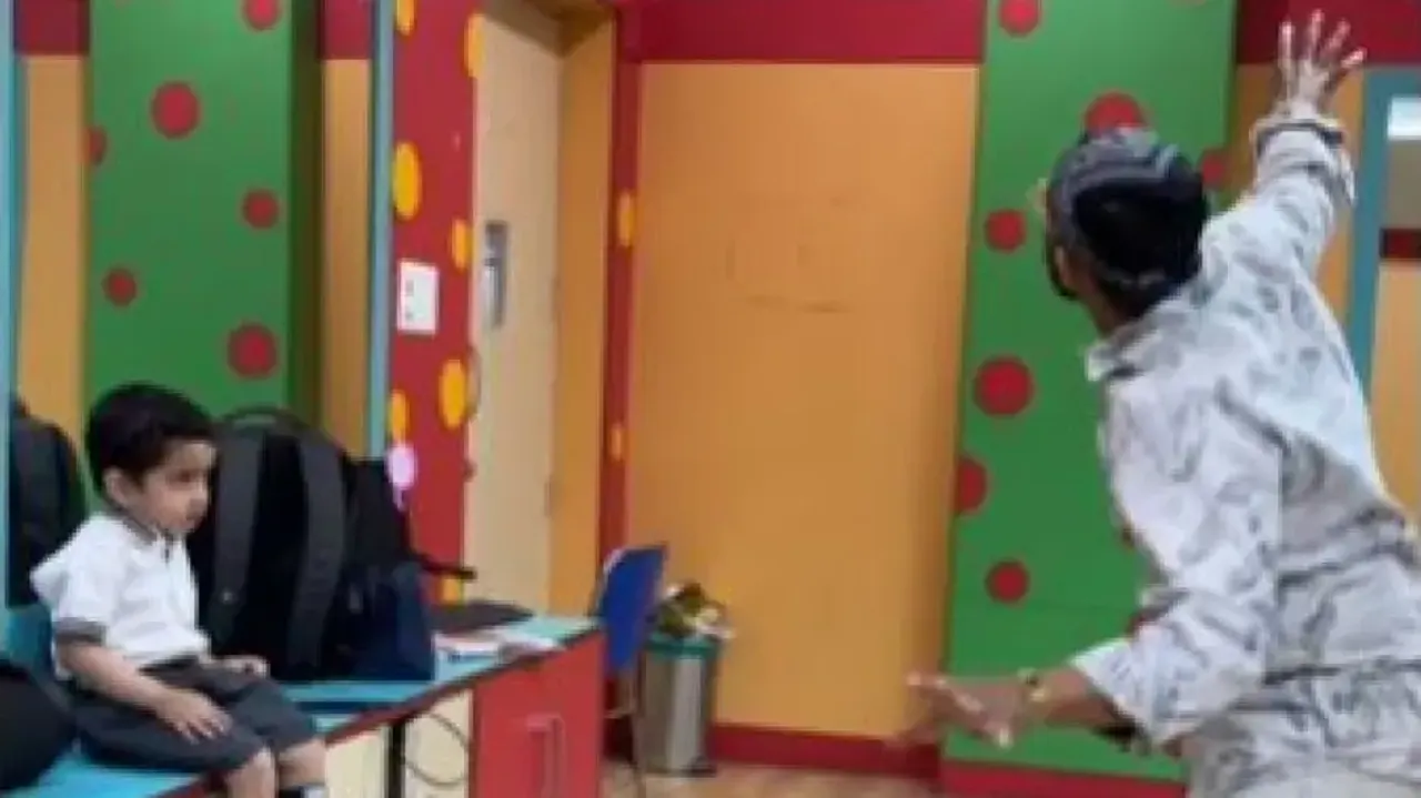 Teacher dances to Aamir Khan’s ‘Bum Bum Bole’ to cheer student on first day of school