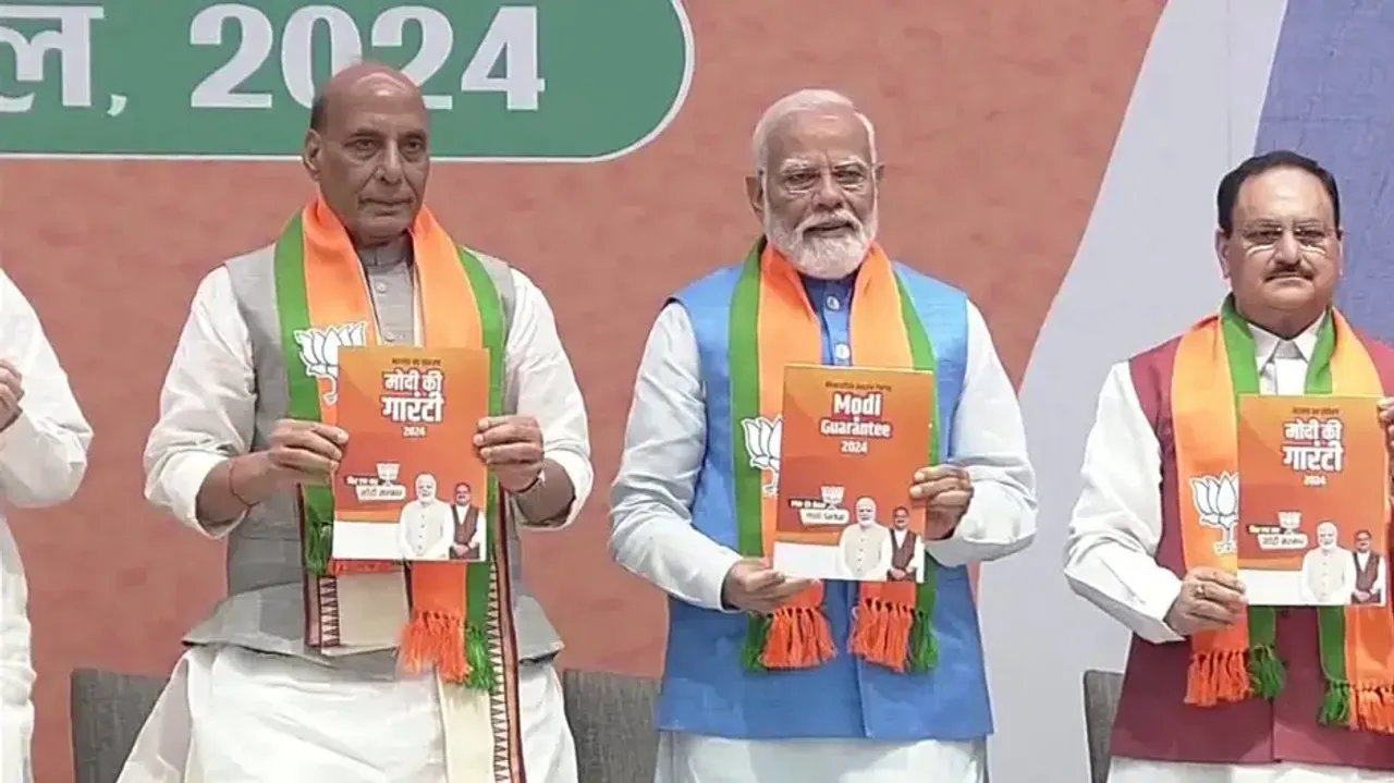 BJP releases Sankalp Patra for ensuing Lok Sabha polls in presence of PM Modi