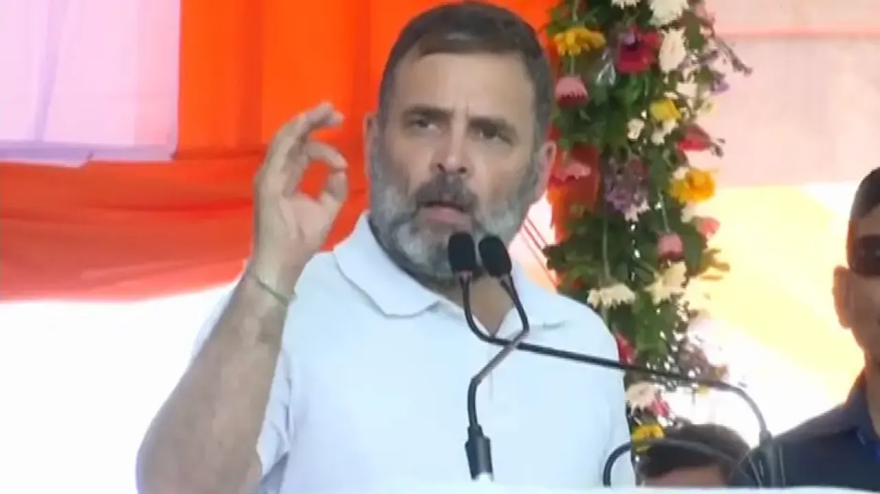 Rahul Gandhi addresses a public meeting at Salepur 