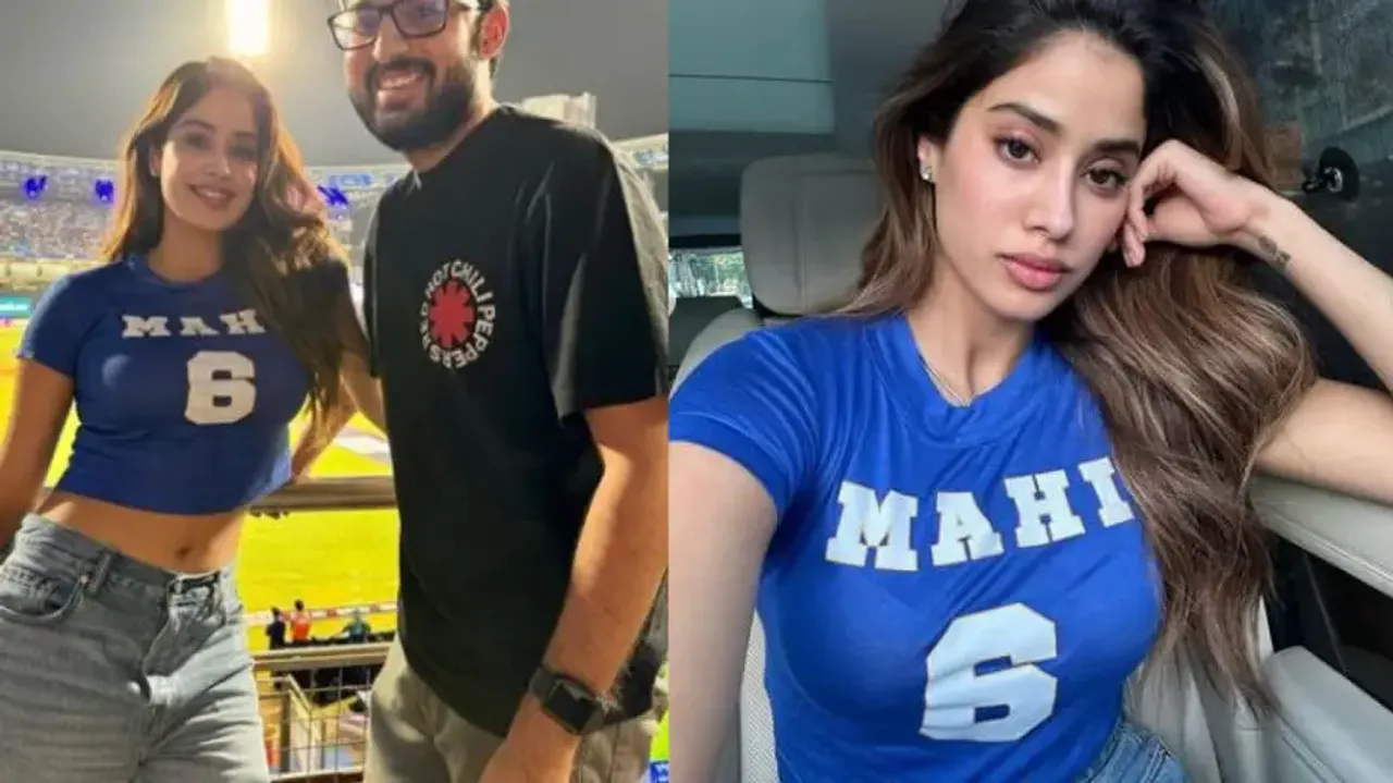 Janhvi Kapoor cheers for Mumbai Indians at Wankhede Stadium