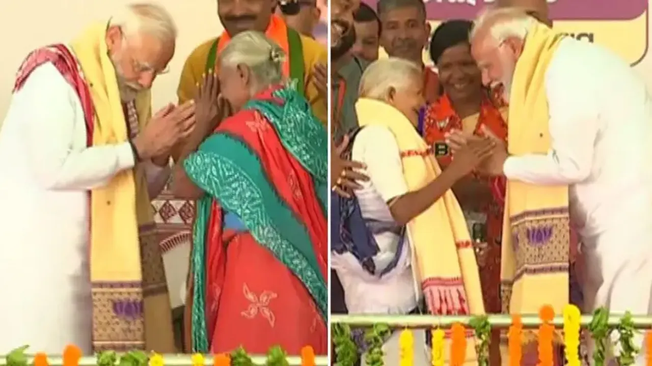 Respect for Nari Shakti: PM Modi touches feet of two social activists at meeting in Odisha