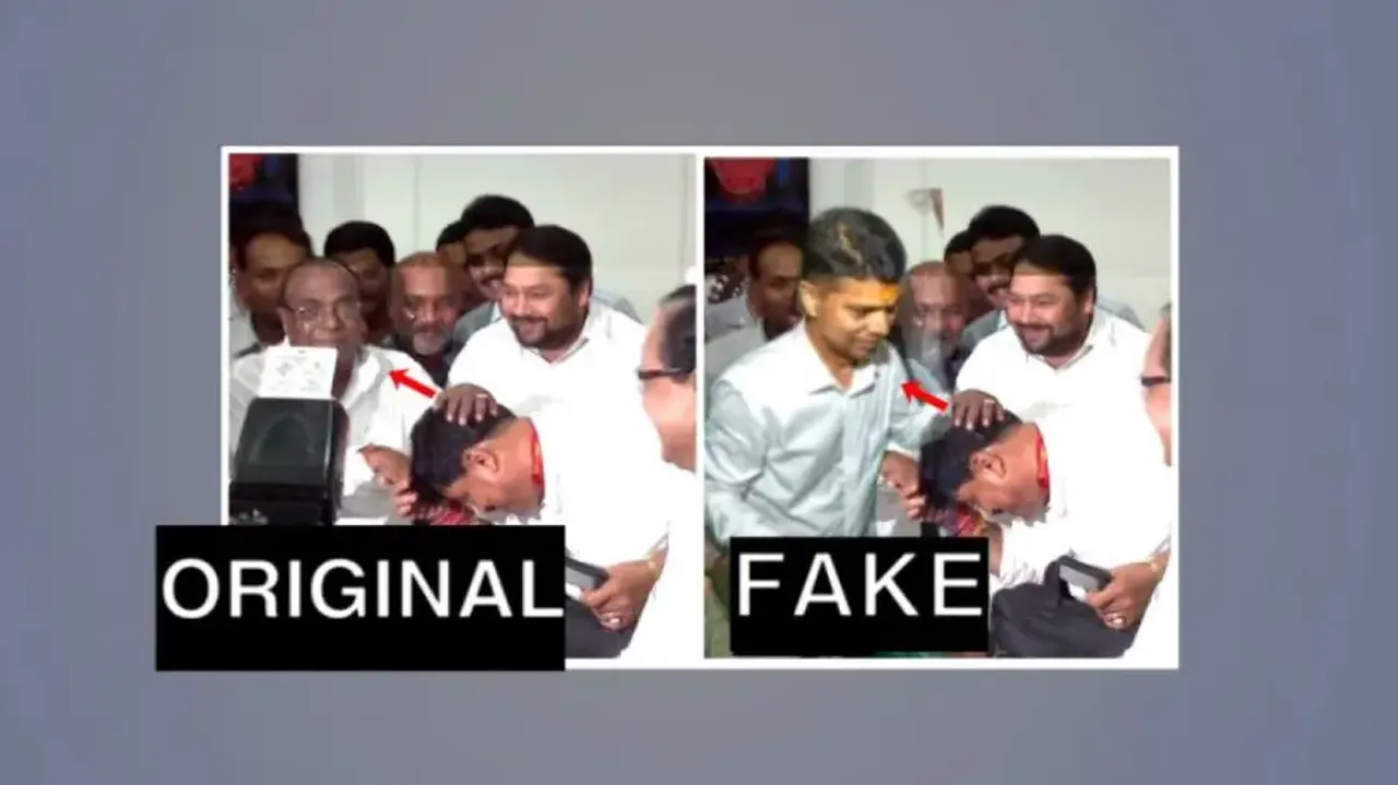 Photo of BJD leader VK Pandian blessing Ranendra Pratap Swain goes viral; Swain clarifies 