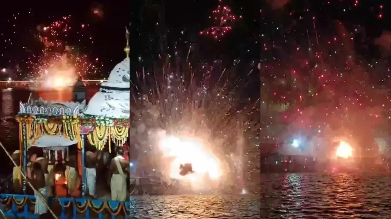 Cracker explosion during Chandan Yatra in Puri