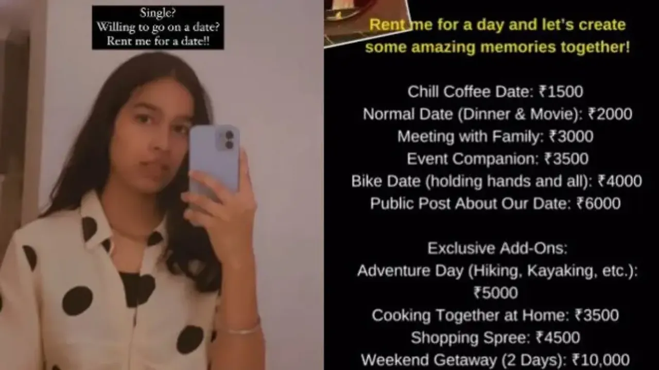 Instagram influencer wants to become rental girlfriend, shares her price chart