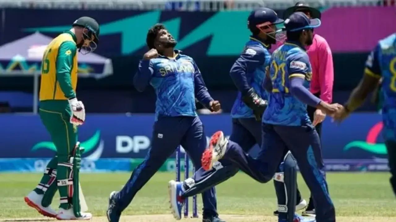Action during match between South Africa and Sri Lanka