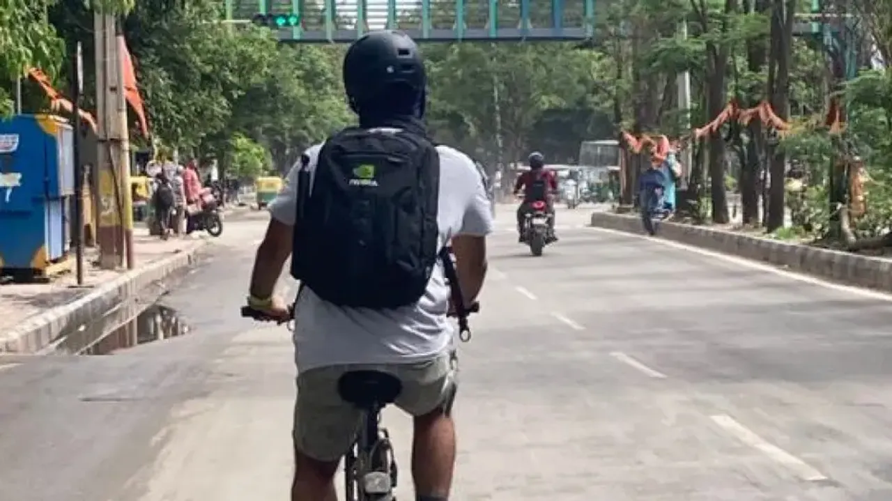 Millionaire caught casually riding cycle on the streets of Bengaluru