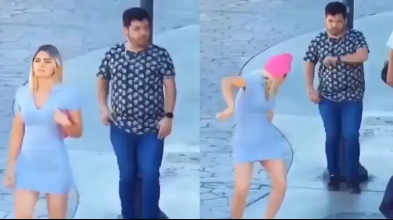 Boy ogles and tries to flirt with hot girl, her reaction to shoo away is 'scary' and 'shocking'; wat