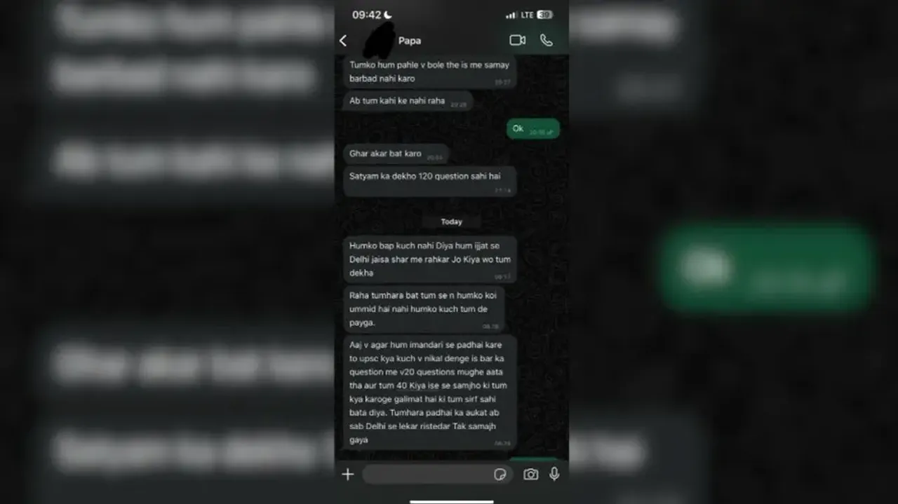 Father scolds son