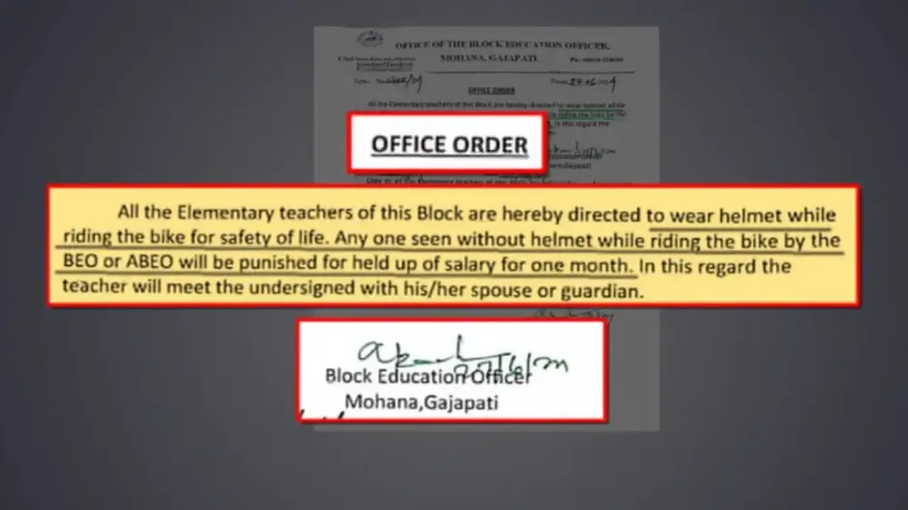 No helmet no salary notice in Gajapati