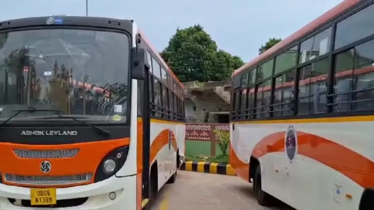 LAccMI bus colour changed to saffron from green in Dhenkanal