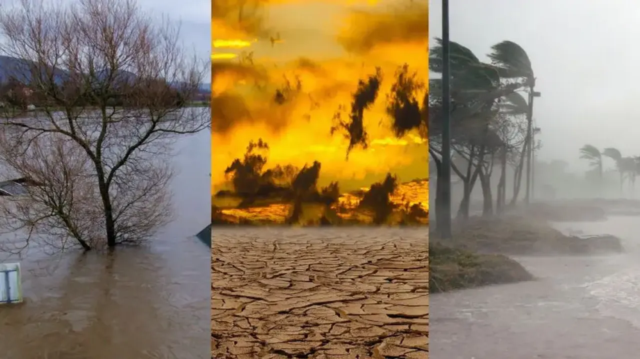 Extreme heat, sudden floods, and storms