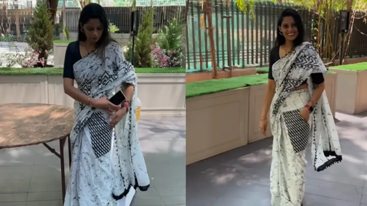 ‘Bas iski hi zarurat thi’: Woman designs innovative saree with built-in pockets for carrying items