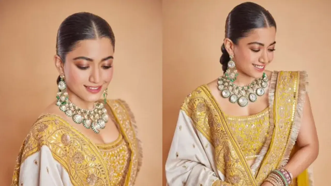 Rashmika Mandanna lit up Anant Ambani – Radhika Merchant’s wedding in yellow outfit