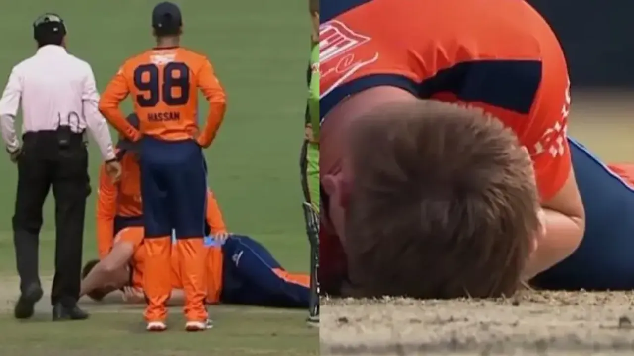 Fast bowler critical after batsman hits ball straight on his head, watch shocking video