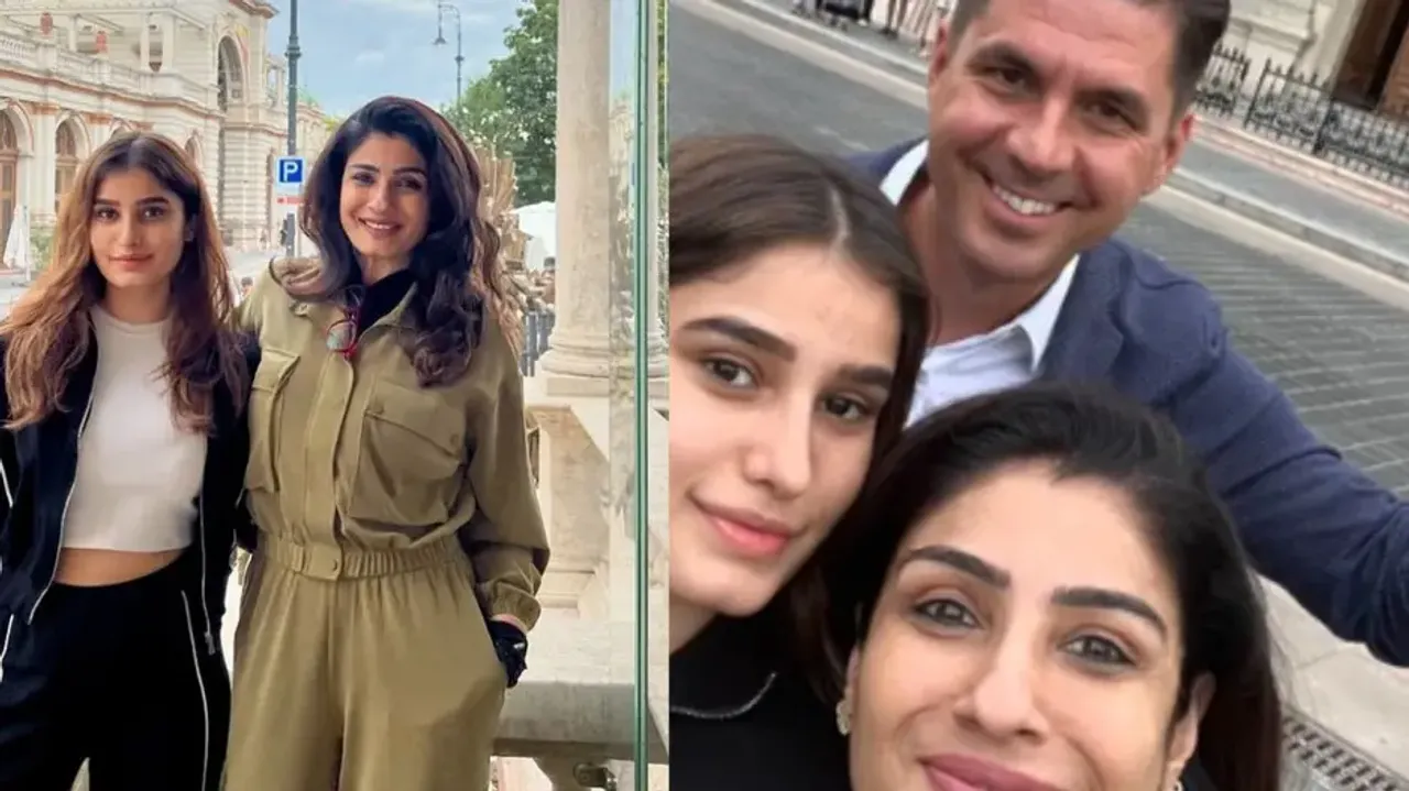 Rasha Thadani, Raveena Tandon with lawyer in Budapest
