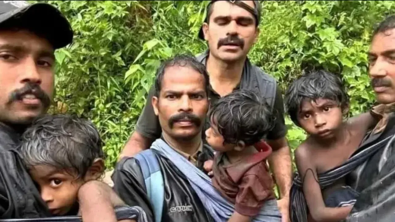 Rescued toddlers by forest officials