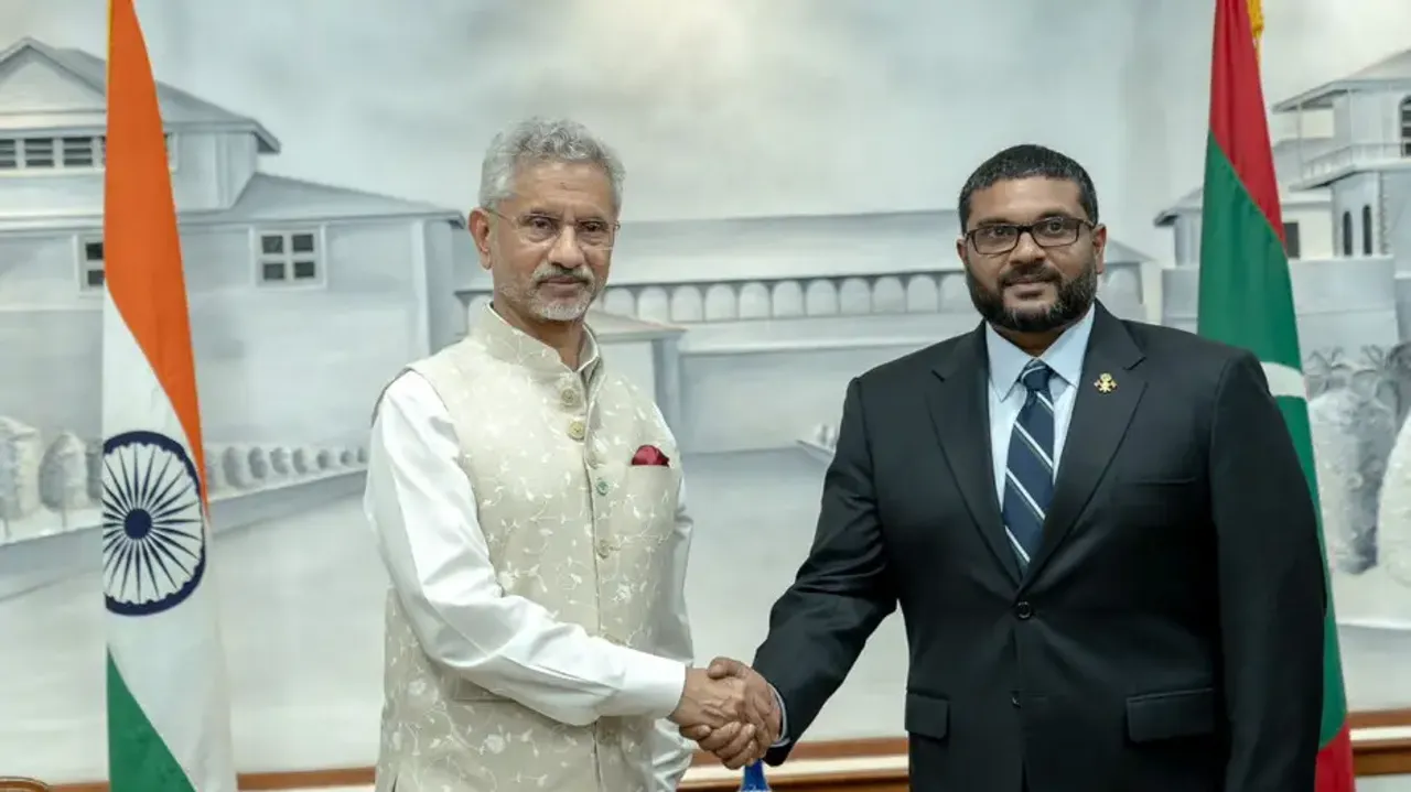S. Jaishankar with Maldivian Defence Minister Mohamed Ghassan Maumoon 