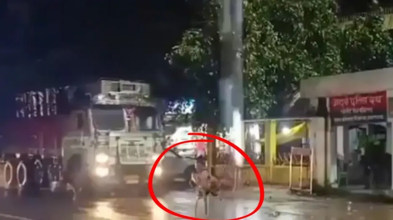 Drunk man puts chair and sits in middle of road in UP's Pratapgarh; watch what happened next