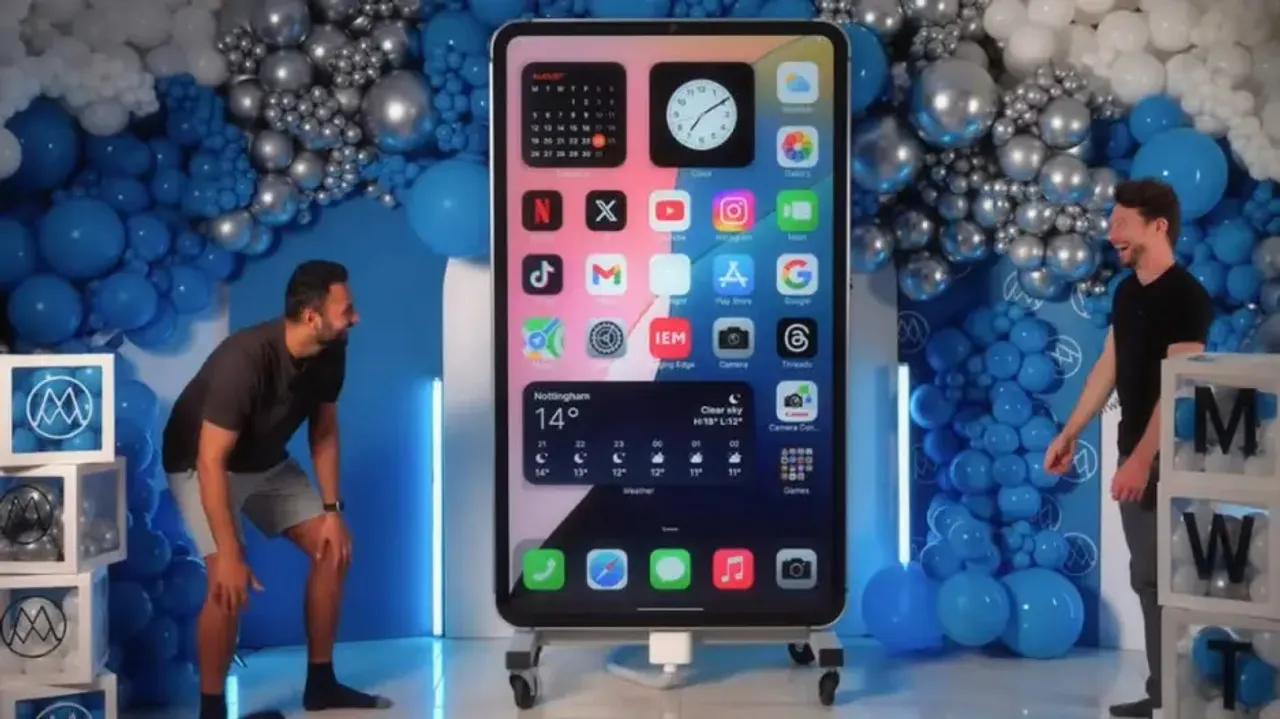 YouTubers showcase fully functional 6.74-foot-tall iPhone replica, watch