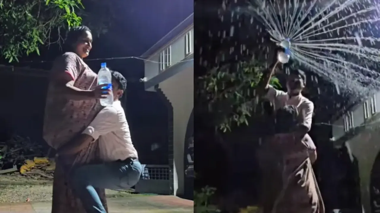 Wife lifts husband in viral social media challenge, wins hearts online