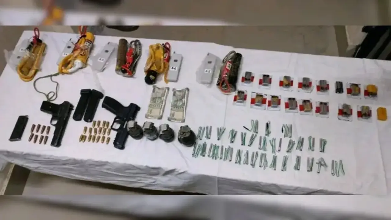 Arms & ammunition recovered from terror module bust