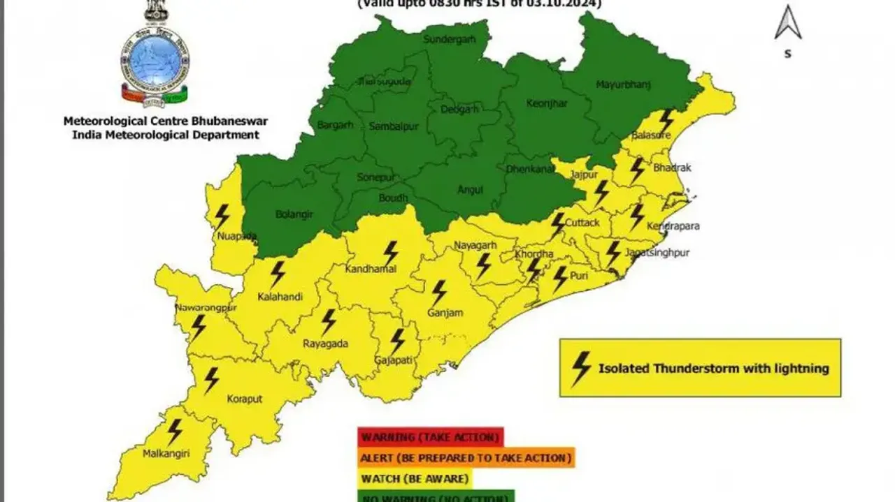 IMD Issues Thunderstorm Alert For Odisha Districts