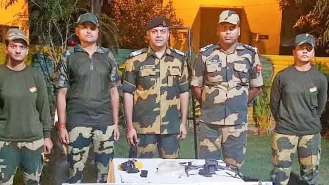 BSF shoots down drone in Punjab's Ferozepur, seizes pistol, packet of heroin