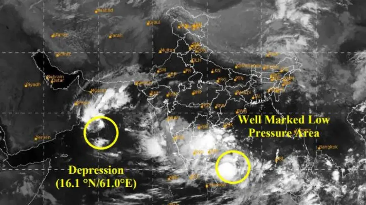 Depression over westcentral Arabian Sea off Oman coast