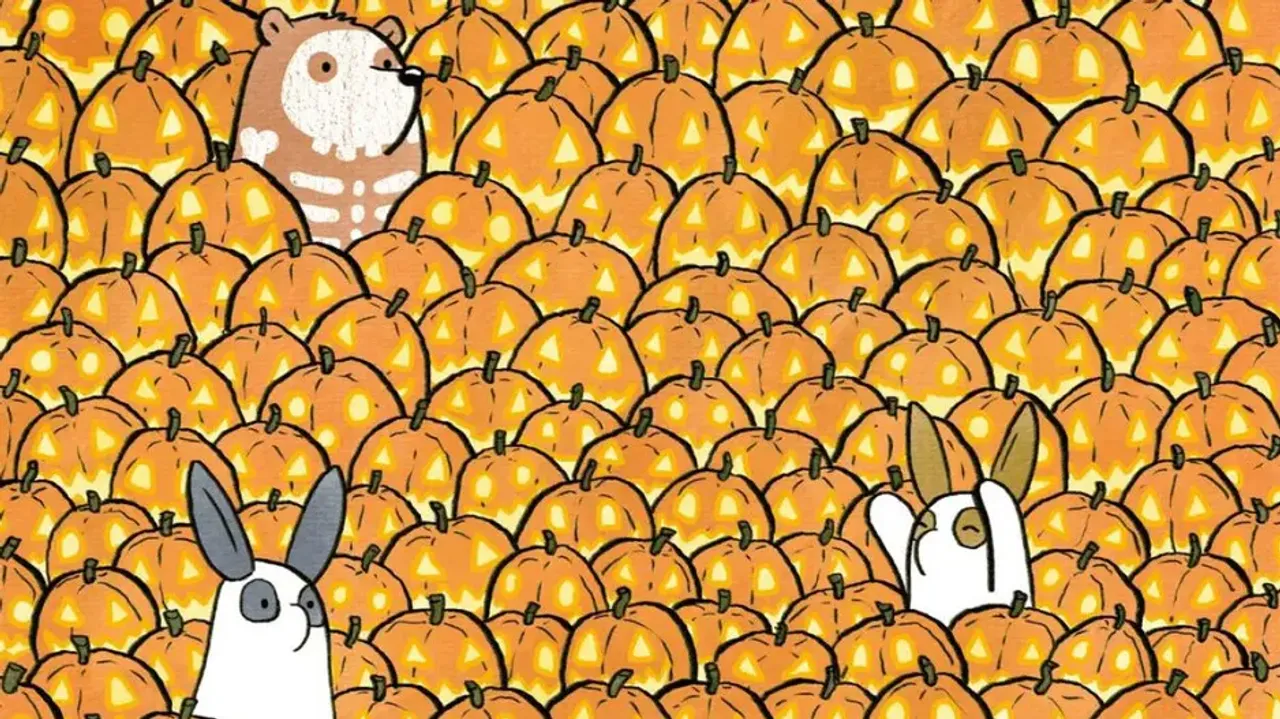 Optical Illusion: Can you find 3 UNCARVED pumpkins in 9 seconds?