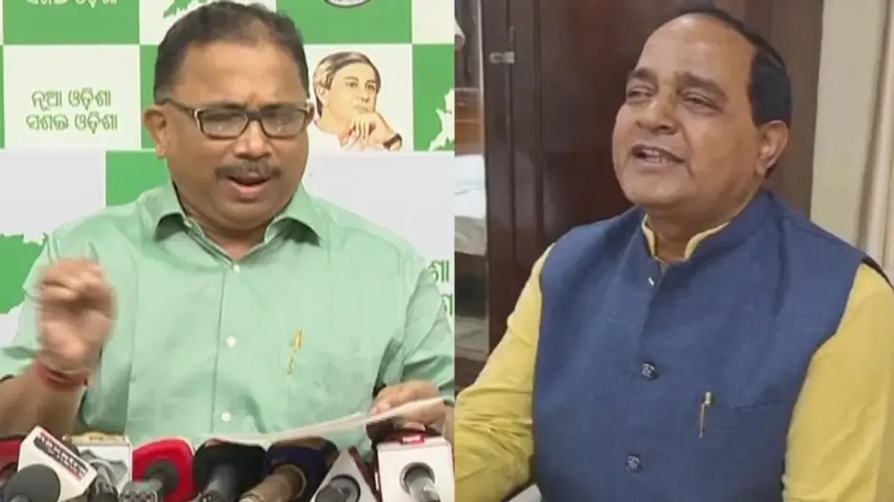 BJD spokesperson Lenin Mohanty and Food Suppliers Minister Krushna Chandra Patra