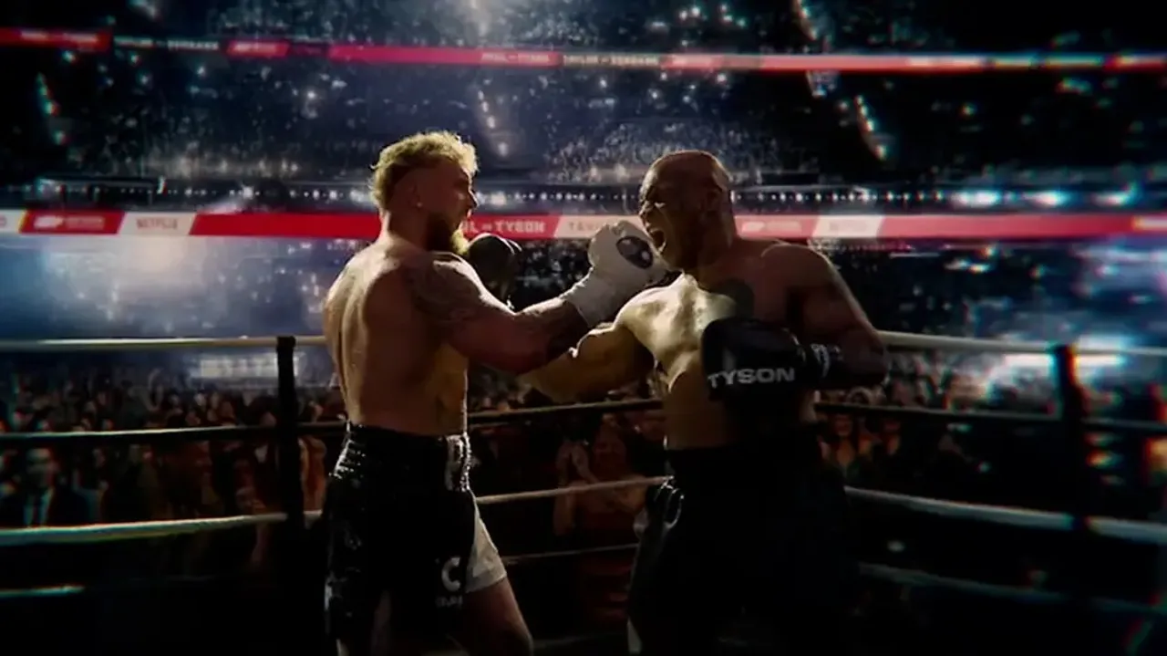 A still of Mike Tyson vs Jake Paul