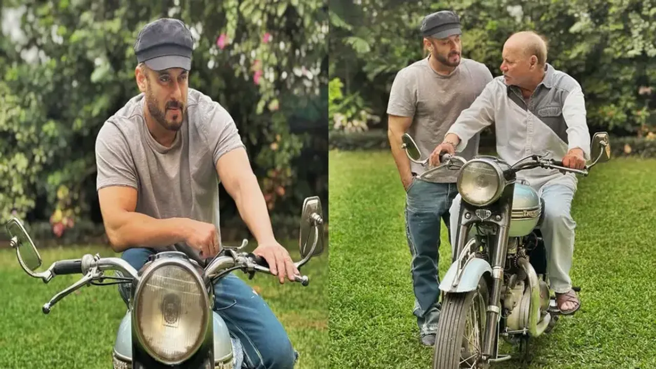 Salman Khan shares pictures with father Salim Khan’s first bike