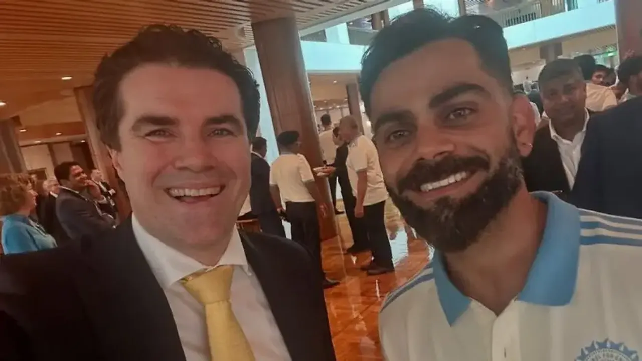 Australian Minister Tim Watts With Virat Kohli