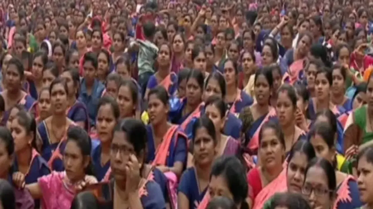Mission Shakti women stage protest in Bhubaneswar