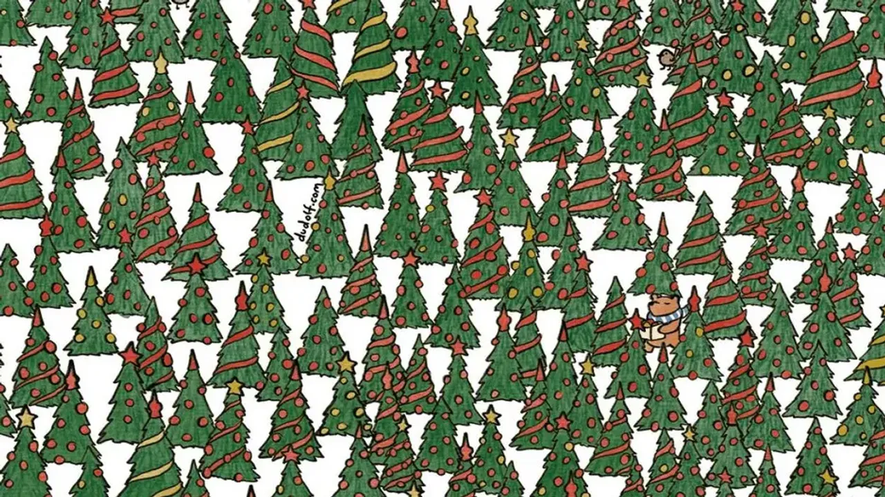 Christmas optical illusion: Can you spot 4 Christmas trees WITHOUT decorations?