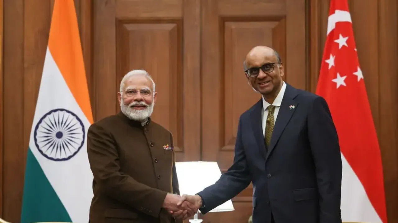 PM Modi with Singapore President Tharman Shanmugaratnam
