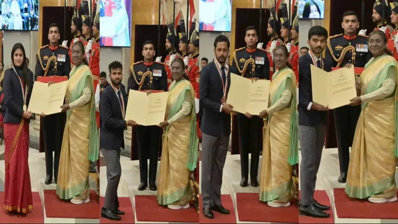 President Murmu honours sports icons at Rashtrapati Bhavan