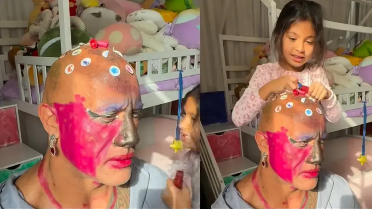 Girls' dad! Dwayne Johnson 'The Rock' gets crazy makeover by daughters, internet is all hearts