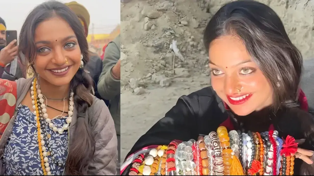 Maha Kumbh Mela: Viral girl Monalisa with amber eyes and dusky skin begins a new journey, watch