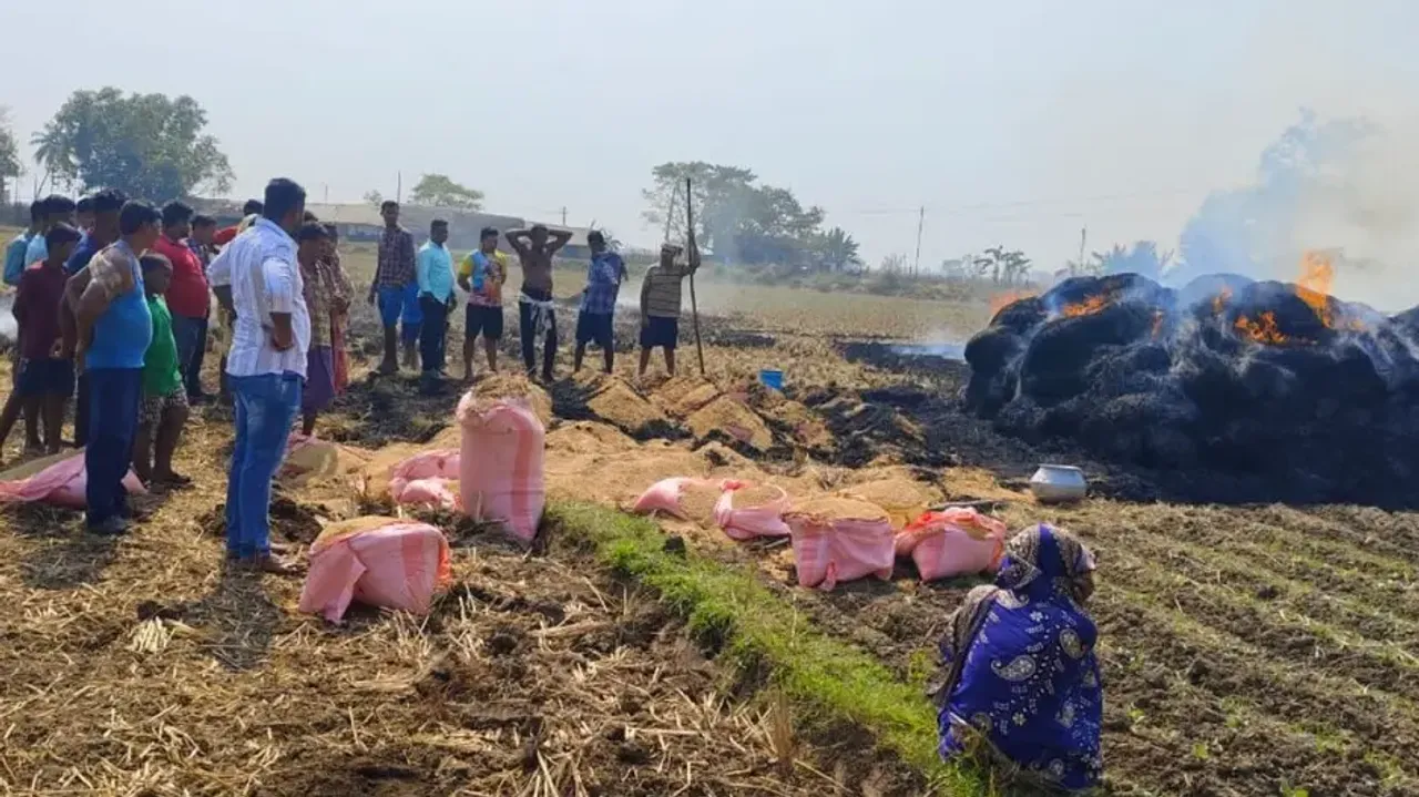 Over 70 bags of paddy gutted in Ganjam 